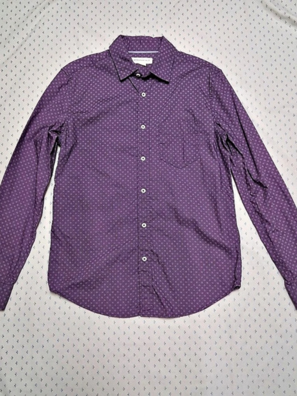Aeropostale Floral Button Down Purple & White Small